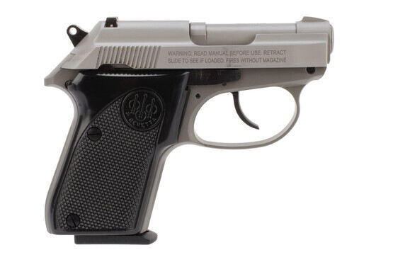 .32 ACP Tomcat Inox Pistol from Beretta has a black texturized grip